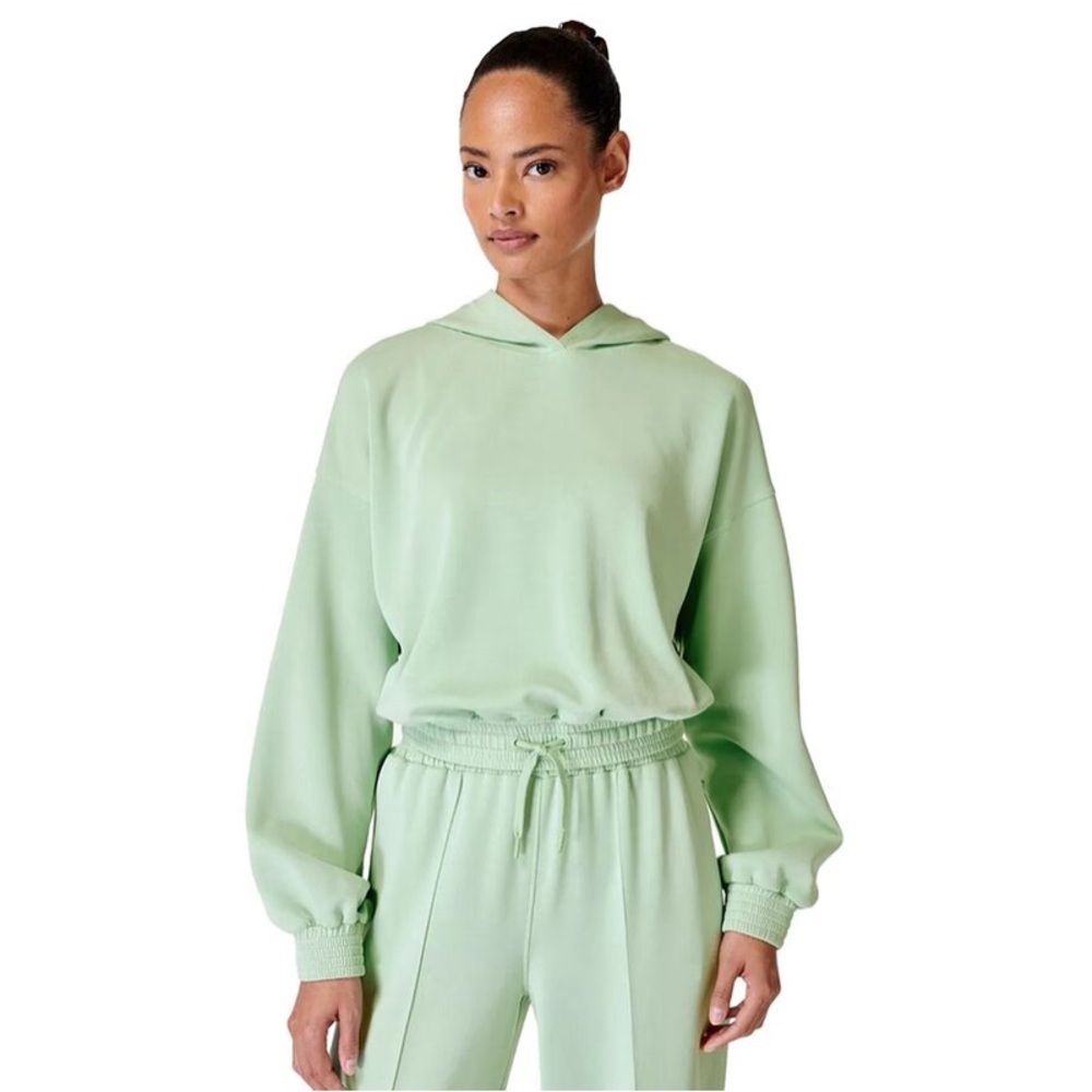 Sweaty Betty Sand Wash Cloud Weight Crop Hoodie size small NWOT